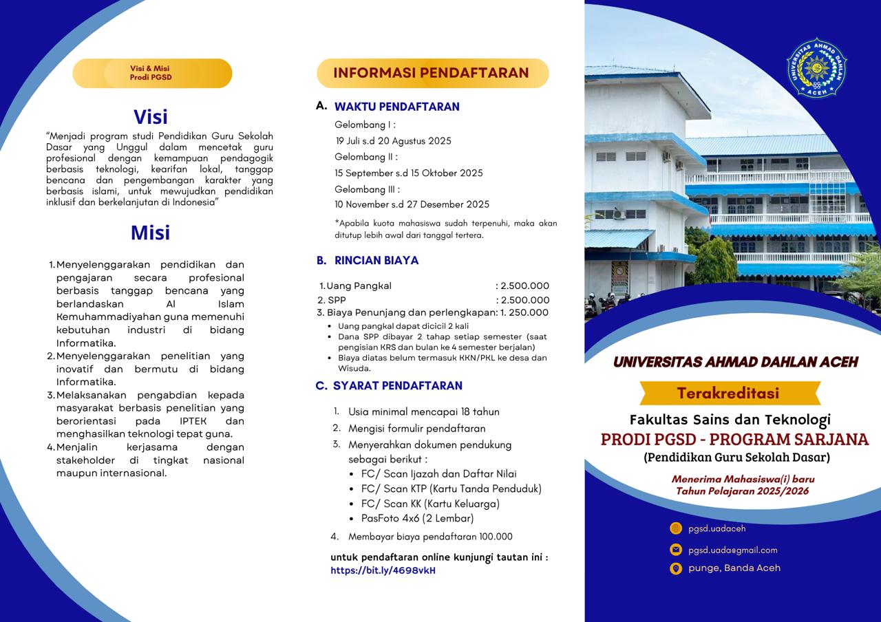 Universitas Ahmad Dahlan Aceh Siap Terima Mahasiswa Baru Tahun Ajaran 2025/2026